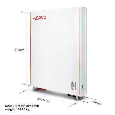 China 5.12KWH Lifepo4 External Wall Mounted Battery Home Battery Energy Storage ADAYO Battery Home Battery for sale