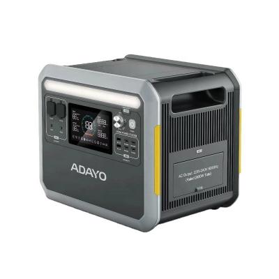 China Type C Adayo 2400W Portable Power Electric Solar Battery Power Station Portable Solar Panel For Home Outdoor Emergency for sale