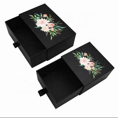 China Recyclable Luxury Custom Design Jewelry Drawer Cardboard Paper Gift Packaging Box With Foam Insert for sale