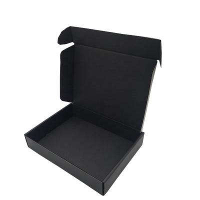 China Wholesale Biodegradable E Flute China Biodegradable Kraft Paper Corrugated Black Box Clothing Kraft Paper Gift Box for sale