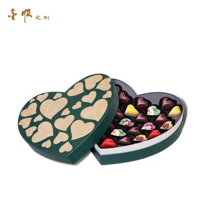 China Recyclable Double Empty Paper Luxury Paper Open Gift Chocolate Box Heart Shape Gift Wrapping Rose Flower Box for sale