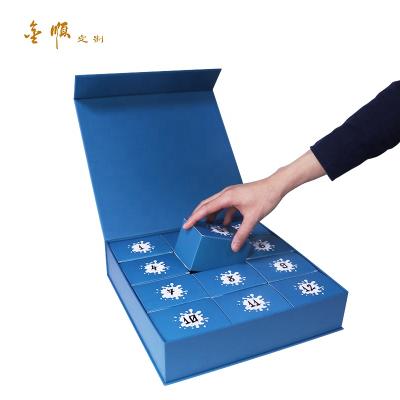 China HOT recyclable! Cosmetic Packaging Christmas Advent Calendar Box Countdown Advent Calendar Empty Luxury Cardboard Paper Gift Custom Beauty for sale