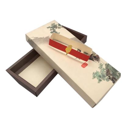 China Chinese style ink painting pattern food grade baking recyclable special paper box bronzing LOGO Craft Box for sale