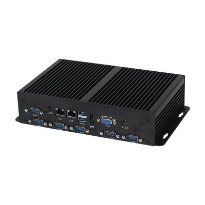 China Dual LAN 6COM Fanless Intel Mini PC Core Series Celeron 3855U Processors With MSATA SSD for sale