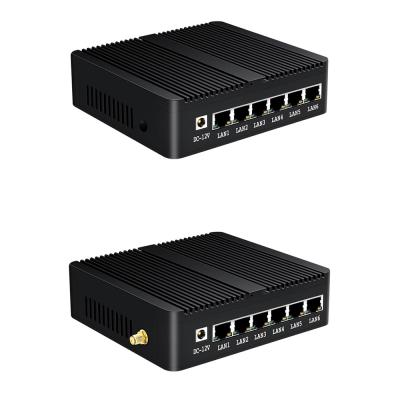 China 6 Gigabit Ethernet RJ45 J1900 Firewall Router Ubuntu Desktop Router With WiFi for sale