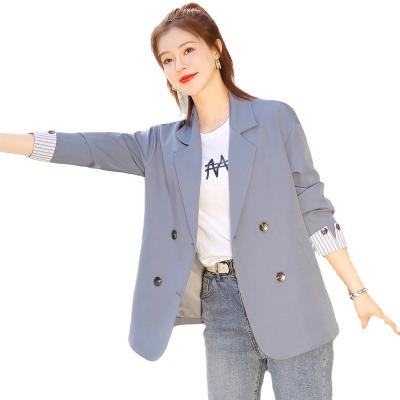 China 2022 anti-static spring and new autumn commuter suit coat single stripe stitching slim and supple suit for sale