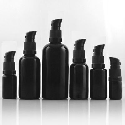 China Personal Care Free Samples Custom Size Matte Black Glass Bottle For Shampoo for sale