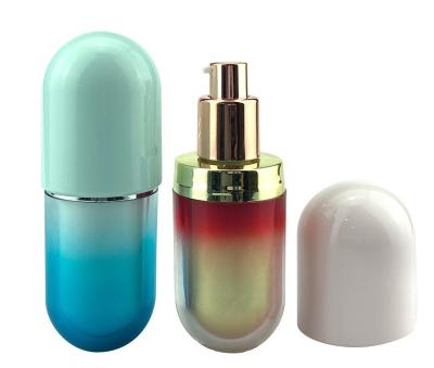 China 2021 new design luxury capsule shape cp cosmetic acrylic bottles wholesale for sale