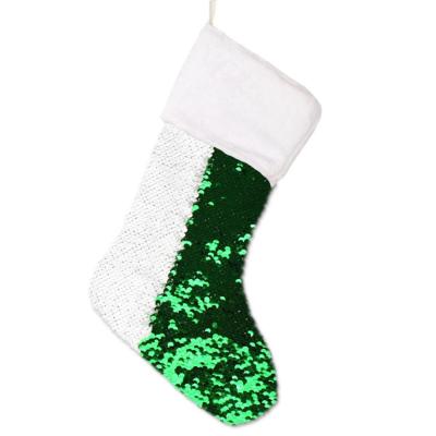 China Durable Christmas Supplies Handmade Embroidery Sequin Blank Sublimation Christmas Stockings for sale