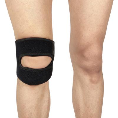 China Breathable Sports Workout Outdoor Sports Patella Belt Silicone Strap Knee Pad Basketball Riding Knee Pad for sale