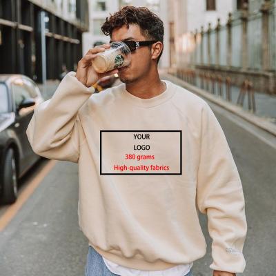 China Anti-wrinkle 360 ​​grams high quality custom streetwear men's pullover plain crewneck basic sweatshirts for sale