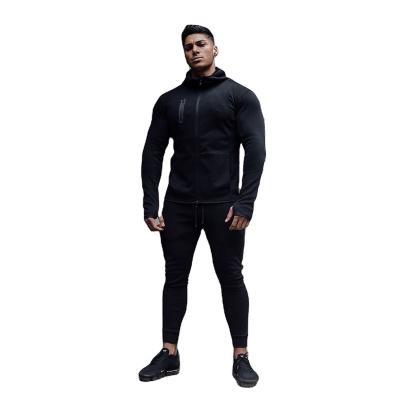 China Jogger Sweatsuit Breathable Training Tracksuit Set Logo Black Shirt For Men Sports Seller Custom2 Piece Fleece Embroidery Sweatshirt for sale