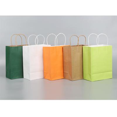 China Bio-degradable Take away shopping bag kraft paper craft pouch bag put handle customized paper bag for sale