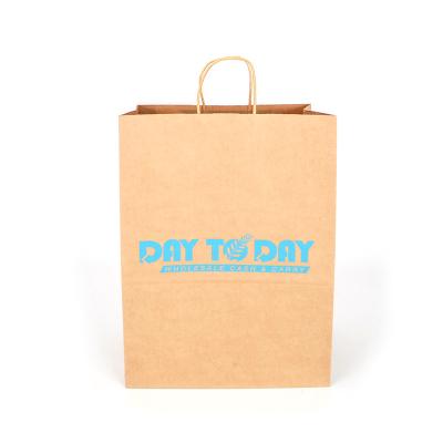 China Bio-degradable Restaurant take out packaging bag cookie bread customised paper bag with handle for sale