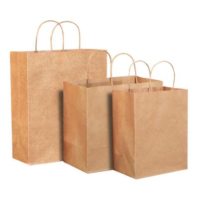 China Bio-degradable Packaging brown kraft paper bag with handle coated promotion luxury paper bag supplier for sale