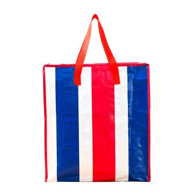 China 2021 Design Cheap And Large Eco - Friendly PP Woven Bag Luggage Tote Zipper Bags Recyclable Material for sale