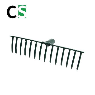 China Caisheng Eco-friendly Iron Lawn Grass Heads Garden Rake Small Agricultural Tools for sale