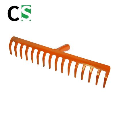 China Eco-friendly 16 Teeth Carbon Steel Cleaning Grass Root Medium Garden Rake for sale