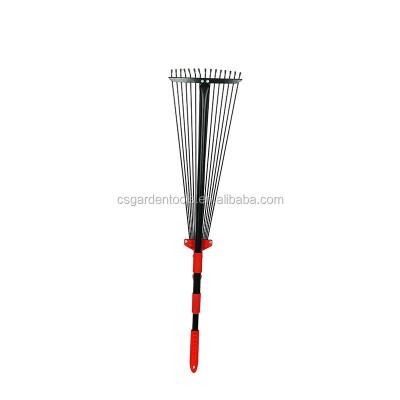 China Eco-friendly 15 Teeth Garden Steel Wood Leaf Grabber Telescopic Rake for sale