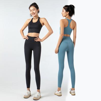 China Active Women Breathable Wear Gym Fitness Sets Custom Women Fitness Workout 2 Piece Bra And Leggings Sets Yoga Set for sale