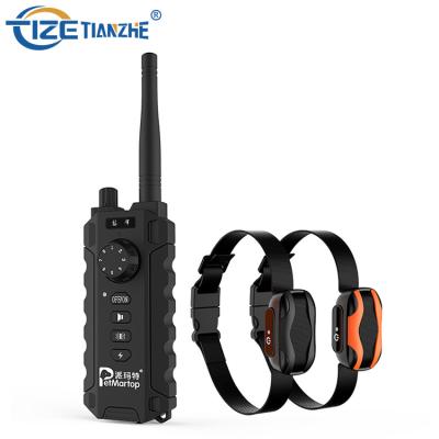 China TIZE Bark Viable Control Rechargeable Training Waterproof Led Dog Training And Tracking Collar For Training 3Dogs for sale