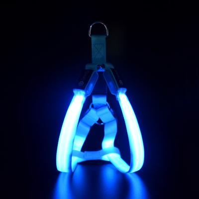 China Sustainable Reasonable Prices High Quality Custom Nylon Led Light In Dark Custom Dog Harness for sale