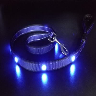 China Viable Wholesale Pet Accessories Retractable Led Lightweight Glowing Nylon Dog Leash Set for sale