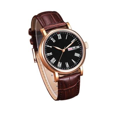 China Auto Date Your Own Fashion Leather Sapphiere Glass Wristwatches For Stylish Waterproof Unisex Watches for sale