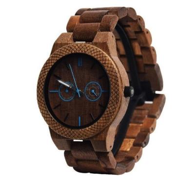 China Day/Date OEM Women and Men Fashion Japan Quartz Wooden Wristwatches Custom Logo Watches Couple Hot Sale Luxury Wooden Wristwatch for sale