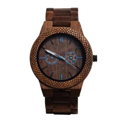 China OEM Japanese 6P25 Day/Date Movement Straps Fashion Wooden Waterproof Simple Mens Quartz Wooden Watches for sale