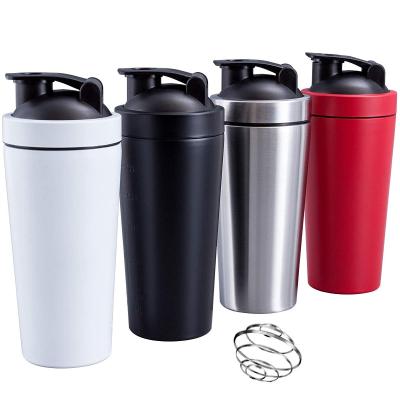 China Amazon Sustainable Sport Leak Proof 304 Stainless Steel Scale Shaker Cup 750ml Protein Insulated Shaker Bottle for sale