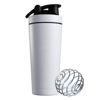 China Custom Logo Sports Viable Double Walled Water Bottle Cheap Gym Protein Shaker Mixing Shaker Cup for sale