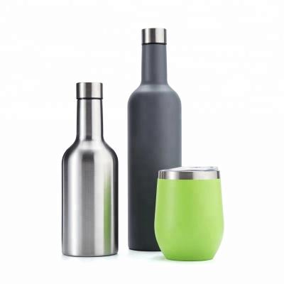 China [JT-E25] Viable Custom Double Wall Insulated Beer Logo Shape 750ml Water Thermos Wine Bottle Vacuum Flask Stainless Steel Thermos Bottle for sale