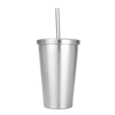 China [JT-X09B] 9oz Sustainable Coffee Juice Tumbler Double Wall Vacuum Insulated Stainless Steel Tumbler With Straw for sale