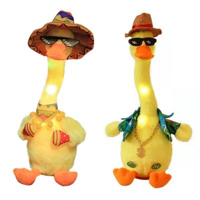 China Sing Smart Plush Duck Toy Singing Repeating Dancing Mexico Electronic Plush Toys Lean for sale