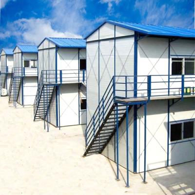 China WB Modern Low Cost And Revenue Housing K-Type Modular Prefab Two Pitch Roof House For Tanzania for sale