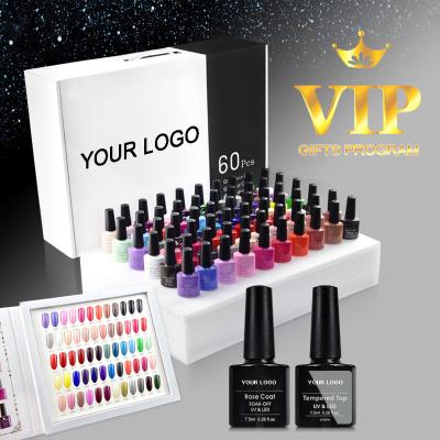 China 2021 Newest OEM Acrylic Gel Polish Student Nail UV / LED Gel Polish All Set 60 Color Gel Private Label Enamel Nail Polish for sale