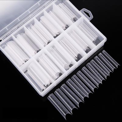 China Box Flexibility 120Pcs No C Curve XXXL Long Straight Traceless Nails XXL Clear Easy French Nail Tips Extra Long Coffin Nail Tips No C Curve for sale