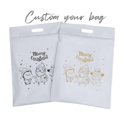 China shoes & Clothing Logo Printed Cutting Biodegradable Commerce Shipping Plastic Poly Mailer Bags Polymailer With Die Cut Handle for sale