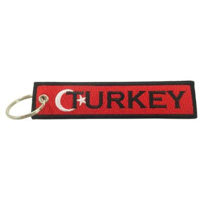 China Wholesale Gifts Hotel Embroidery Embroidery Airplane Custom Key Chain Fabric Embroidered Keychain Custom Embroidered Key Chain for sale