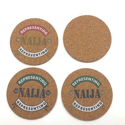 China Viable Custom Beer Cork Coaster Laser Engrave Logo Design Wine Cork Coaster Cork Coasters Round Square Shape for sale