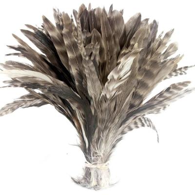 China Christamas Home Decoration 4-6 Inch Natural Gray Chinchilla Strung Chicken Schlappen Feathers For Headpieces Costumes for sale