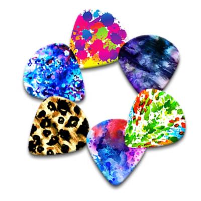 China Custom guitar pick beautiful teardrop shape celluloid guitar pick for acoustic guitar with factory price for sale