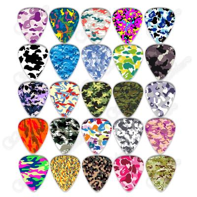 China Camouflage Guitar Pick Camouflage Army Green Printing Customized Guitar Pick Plectrum for sale