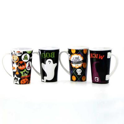 China Viable Wholesale Porcelain Mug With Handle Halloween Mug Novelty Cup Cute Ceramic Coffee Mug For Soup Tea Milk - Gift Idea for sale