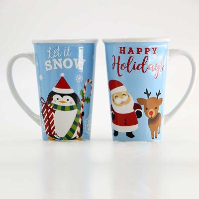 China Wholesale Viable Customize Ceramic 3d Mugs Merry Christmas Coffee Christmas Tree Mug 20 Ounce Funny Shape Bulk Santa Claus for sale