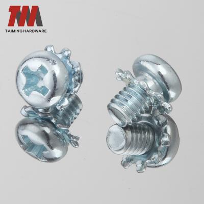 China Wholesale Steel Factory Fastener Pan Head Lock Washer Sems Screw With External Tooth for sale