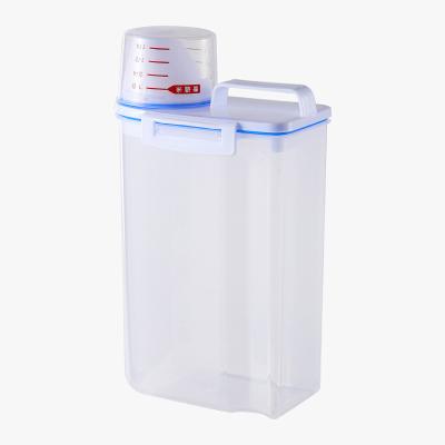 China Moisture proof Plastic seal 2L capacity Transparent visible moisture resistant grain Food storage container for beans storage for sale