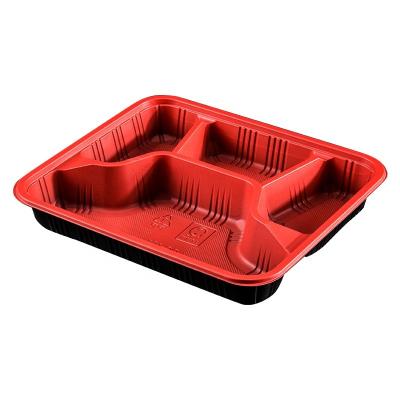 China Sustainable Fast food bento takeout packaging can be heated pp plastic lunch disposable tableware box for  restaurant for sale