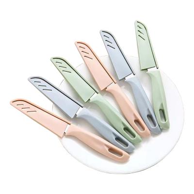 China Sustainable Kitchen household melon fruit potato peeling portable vegetable cutting stainless steel small fruit knife with cover for sale